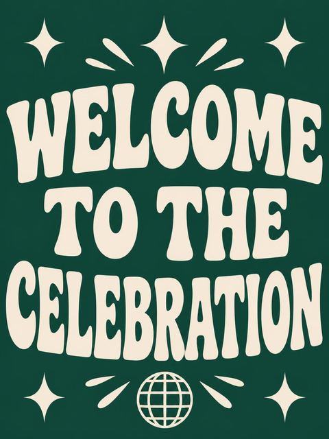 Welcome sign in the Forest Green Retro Typography Invitation design