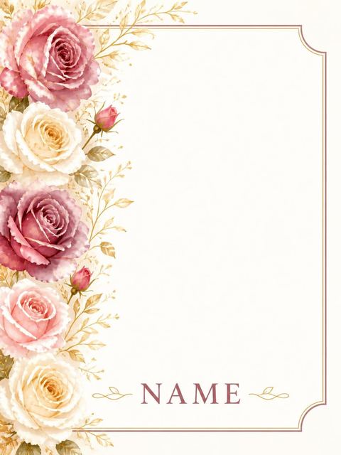Place card in the Dusty Rose Floral Bridal Shower design