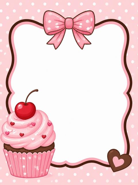 Place card in the Pink Cupcake Chef 5th Birthday design