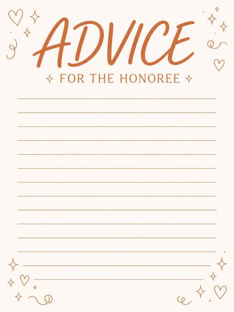 Advice card in the Terracotta Line-Art 21st Birthday Invitation design