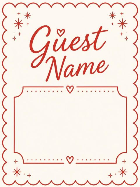 Place card in the Red Scalloped Party Hat 11th Birthday design