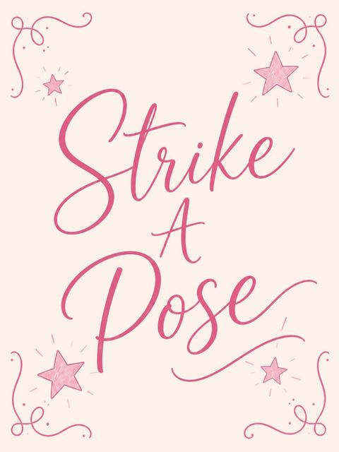 Photo-booth sign in the Pink Hand-Lettered Star 12th Birthday Invitation design