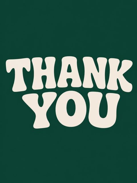 Thank-you flat in the Forest Green Bubble Letter Birthday design