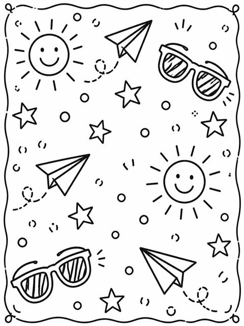 Coloring sheet in the Coral and Teal Doodle 12th Birthday design