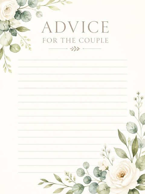 Advice card in the Wildflower Meadow Botanical Wedding Invitation design