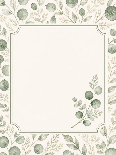 Place card in the Watercolor Eucalyptus Gold Ribbon Bridal Shower design