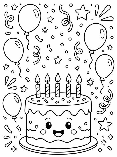 Coloring sheet in the Primary Color Balloon 9th Birthday Invitation design