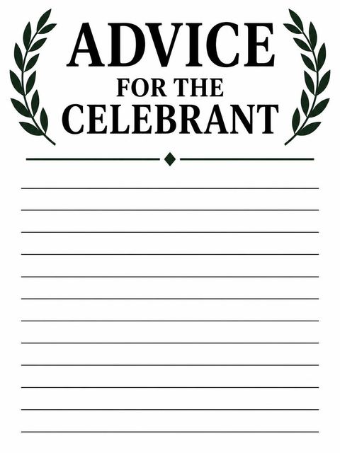 Advice card in the Minimalist Black and Green 50th Birthday design