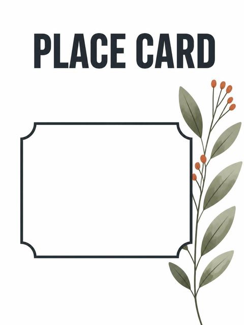 Place card in the Terracotta Arch Botanical Bridal Shower design
