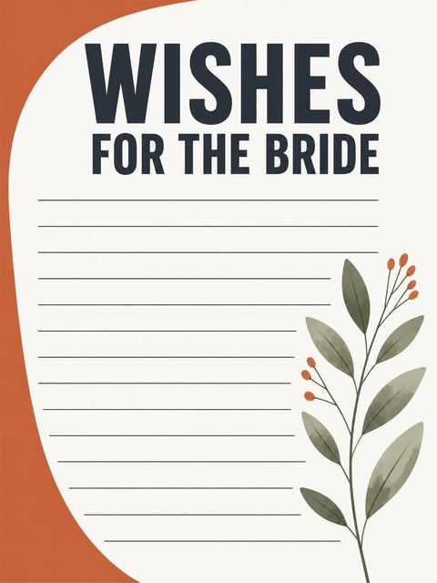 Wishes page in the Terracotta Arch Botanical Bridal Shower design