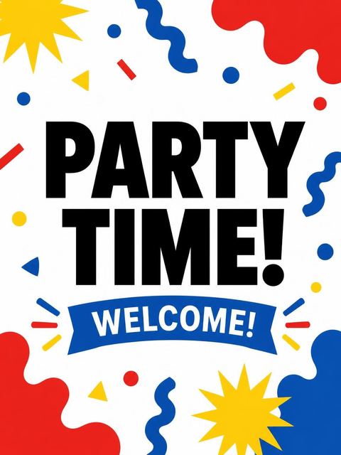 Welcome sign in the Primary Memphis Geometric 35th Birthday design