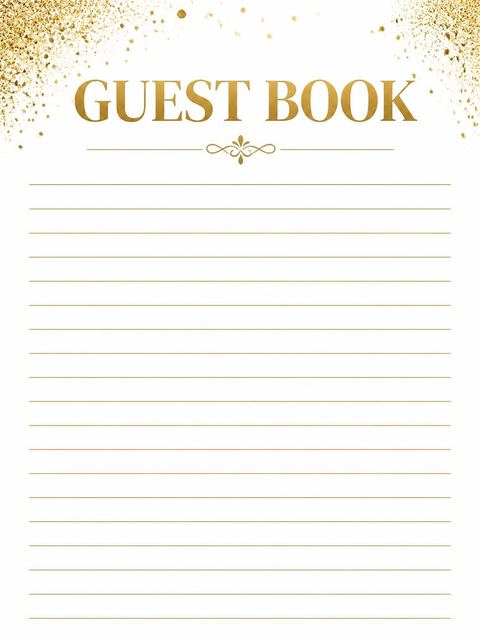 Guest sign-in sheet in the Gold 3D Numeral 18th Birthday design