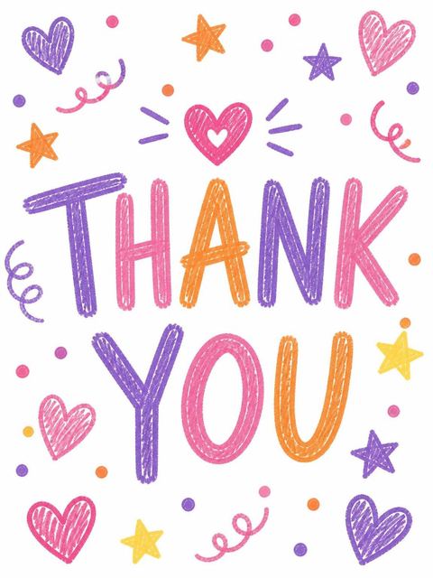 Thank-you flat in the Crayon Scribble 1st Birthday Invitation design