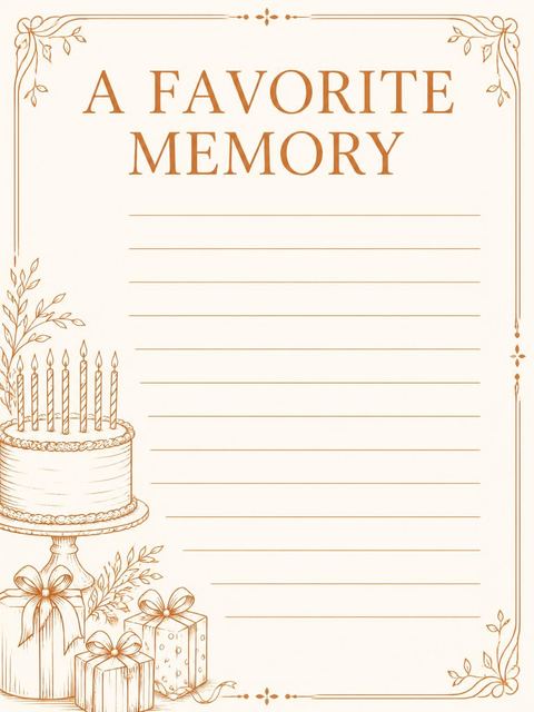 Memory card in the Orange Ink Cake 60th Birthday Celebration design