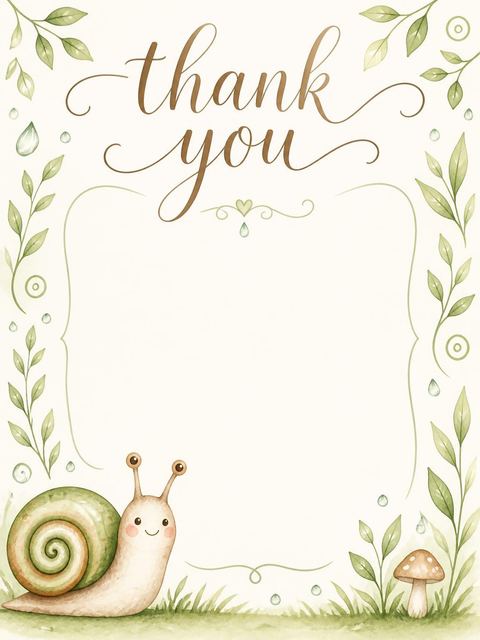 Thank-you flat in the Earth Tone Snail 1st Birthday design