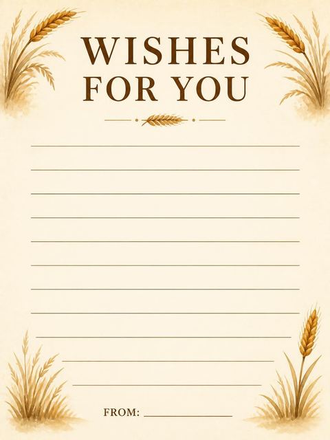 Wishes page in the Two Much Fun on the Prairie Birthday design