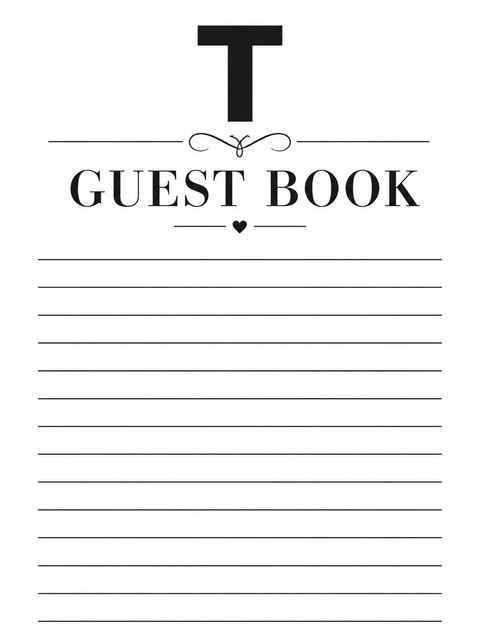 Guest sign-in sheet in the Monochromatic Monogram Minimalist 25th Birthday Invitation design