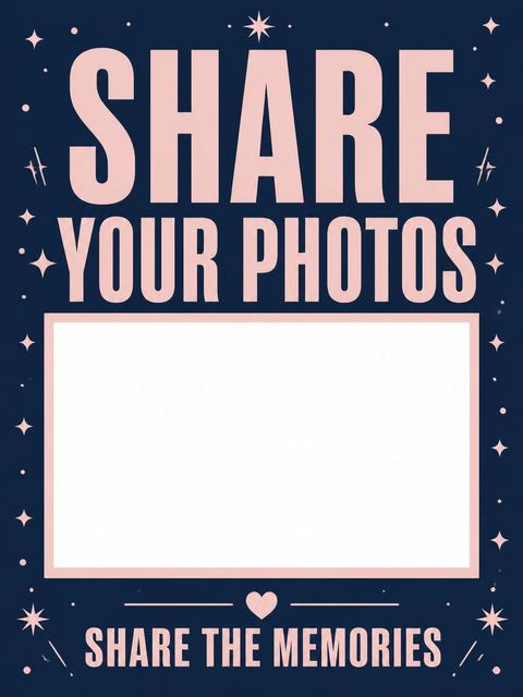 Hashtag card in the Navy and Blush Typographic 16th Birthday design