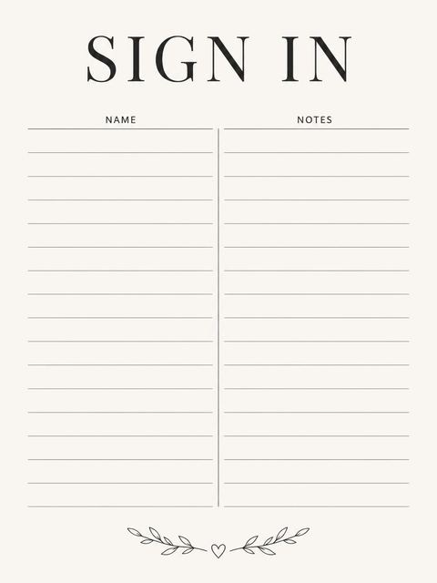 Guest sign-in sheet in the Cream Minimalist Calligraphy Milestone Birthday design