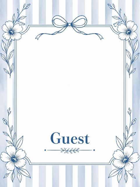 Place card in the Blue Toile Wine Bridal Brunch design