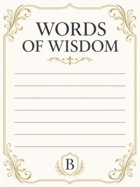 Advice card in the Gold Crest Monogram 60th Birthday design