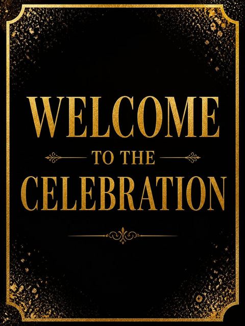 Welcome sign in the Elegant Gold 75th Birthday Invitation design