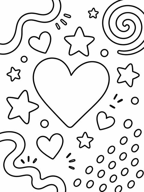 Coloring sheet in the Pastel Memphis Geometric 1st Birthday design