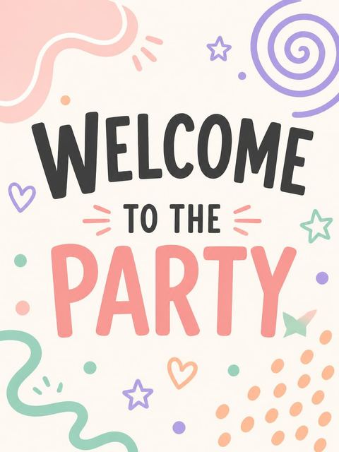 Welcome sign in the Pastel Memphis Geometric 1st Birthday design