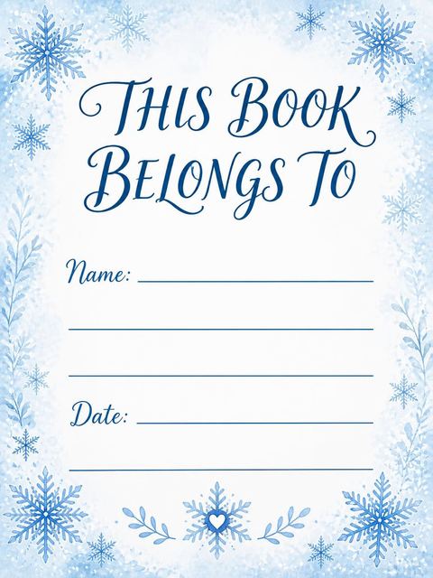 Books for baby bookplate in the Blue Watercolor Polar Bear 1st Birthday design