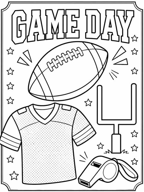 Coloring sheet in the Green Jersey Football 7th Birthday Party design