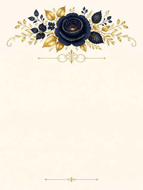 Place card in the Navy and Gold Rose Bridal Shower design