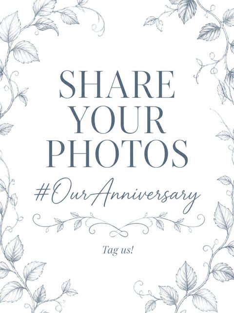 Hashtag card in the Elegant Rose 40th Anniversary design