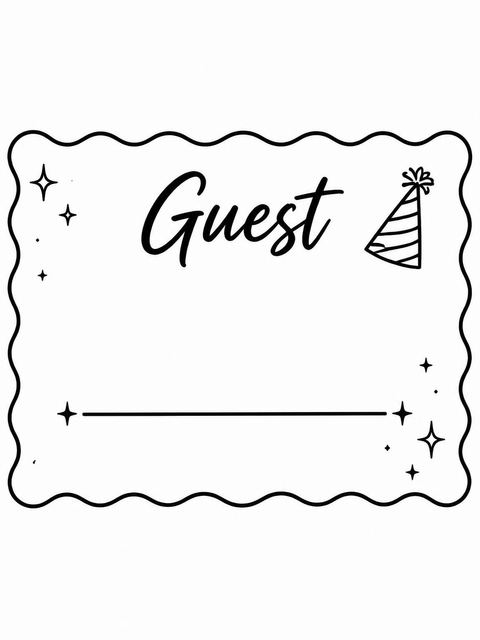 Place card in the Black and White Scalloped 30th Birthday design