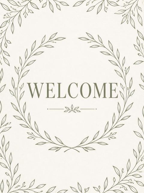 Welcome sign in the Cream Olive Branch Milestone Birthday design