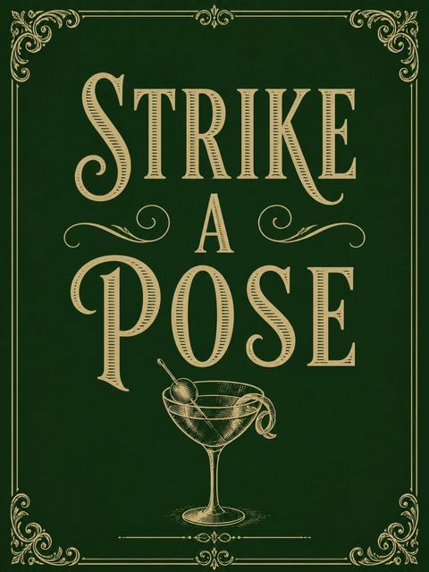 Photo-booth sign in the Forest Green Gold Martini 60th Birthday design