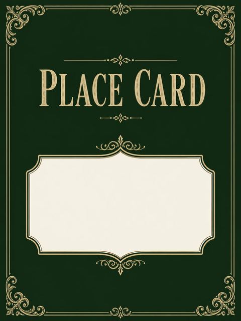 Place card in the Forest Green Gold Martini 60th Birthday design