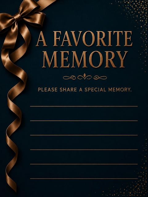 Memory card in the Navy Gold Ribbon 60th Birthday design