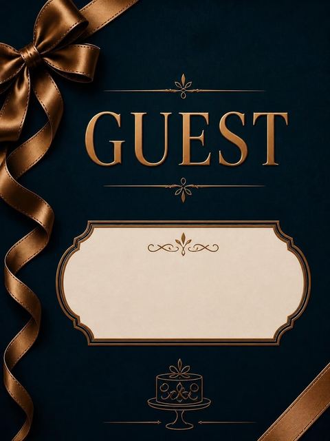 Place card in the Navy Gold Ribbon 60th Birthday design