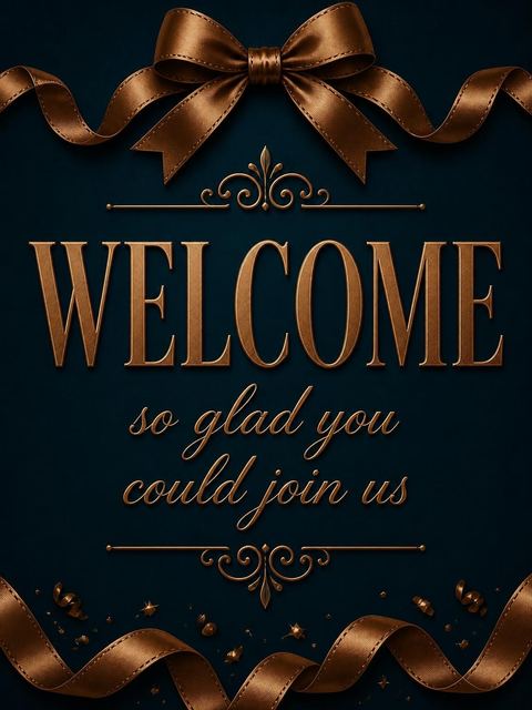 Welcome sign in the Navy Gold Ribbon 60th Birthday design