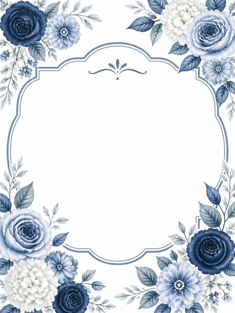 Place card in the Navy Dusty Blue Floral Bridal Shower design