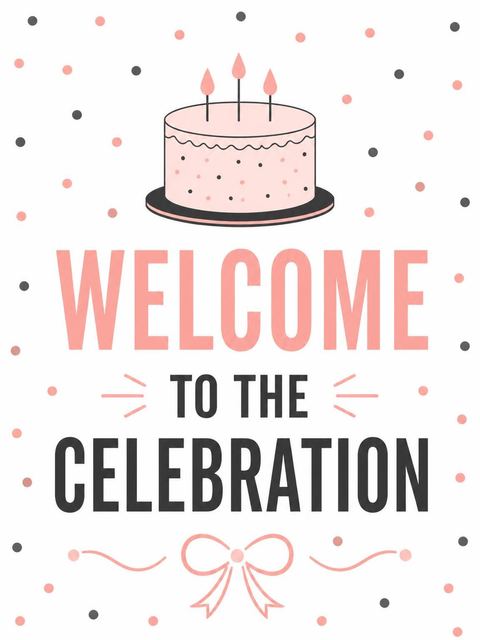 Welcome sign in the Pink Minimalist Cake 25th Birthday design