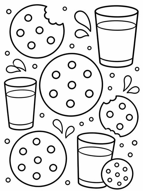 Coloring sheet in the Crayon Milk and Cookie 10th Birthday design