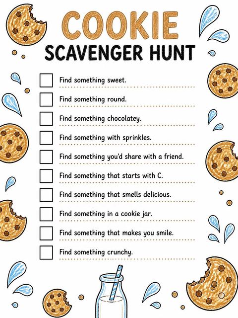 Scavenger hunt in the Crayon Milk and Cookie 10th Birthday design