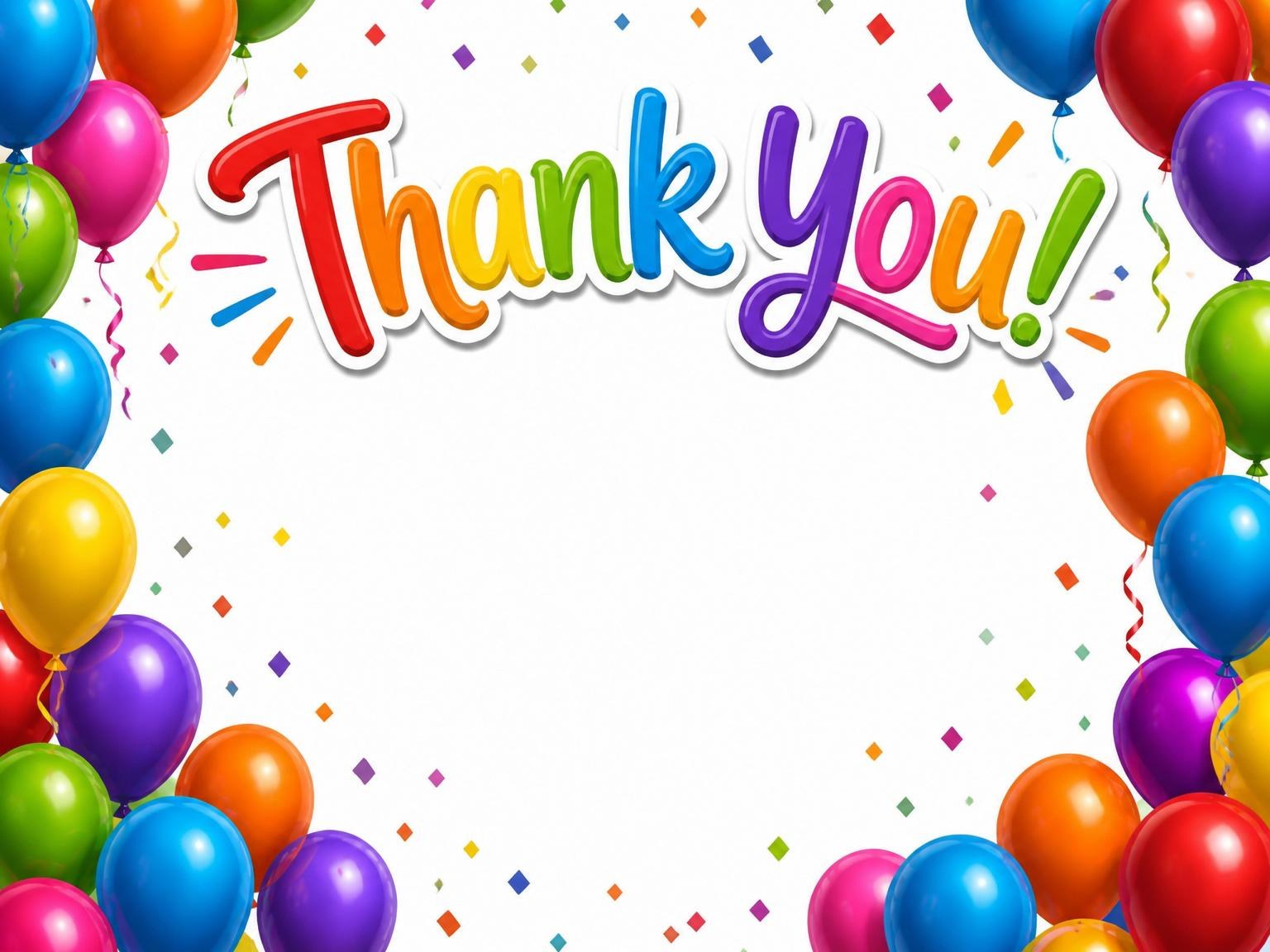 The matching thank-you card for the Rainbow Foil Balloon 35th Birthday invitation