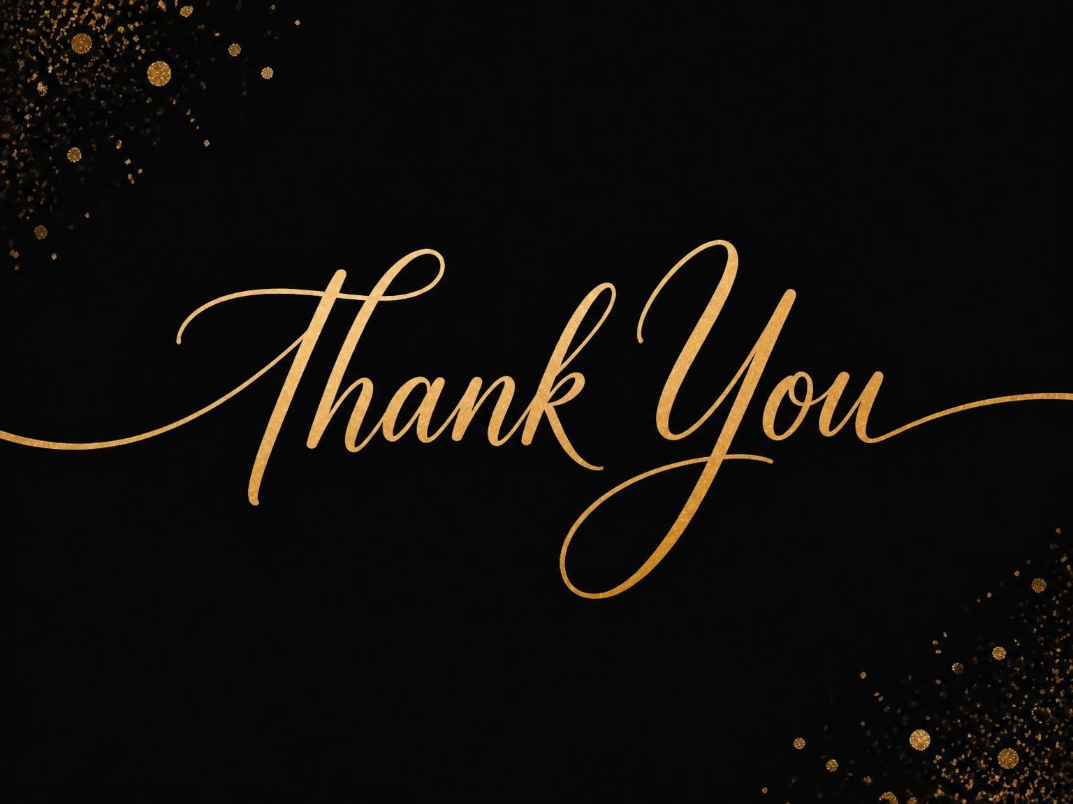The matching thank-you card for the Black and Gold Birthday Invitation invitation