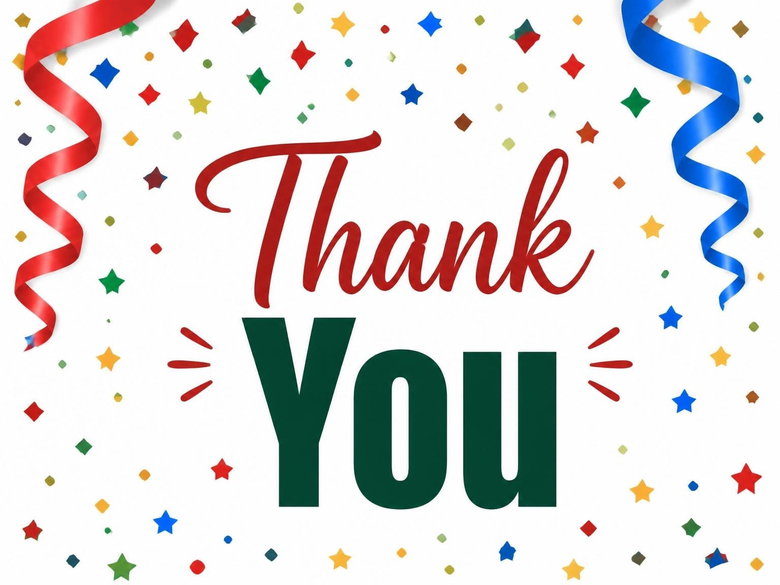 The matching thank-you card for the Confetti Streamer Primary 16th Birthday Invitation invitation