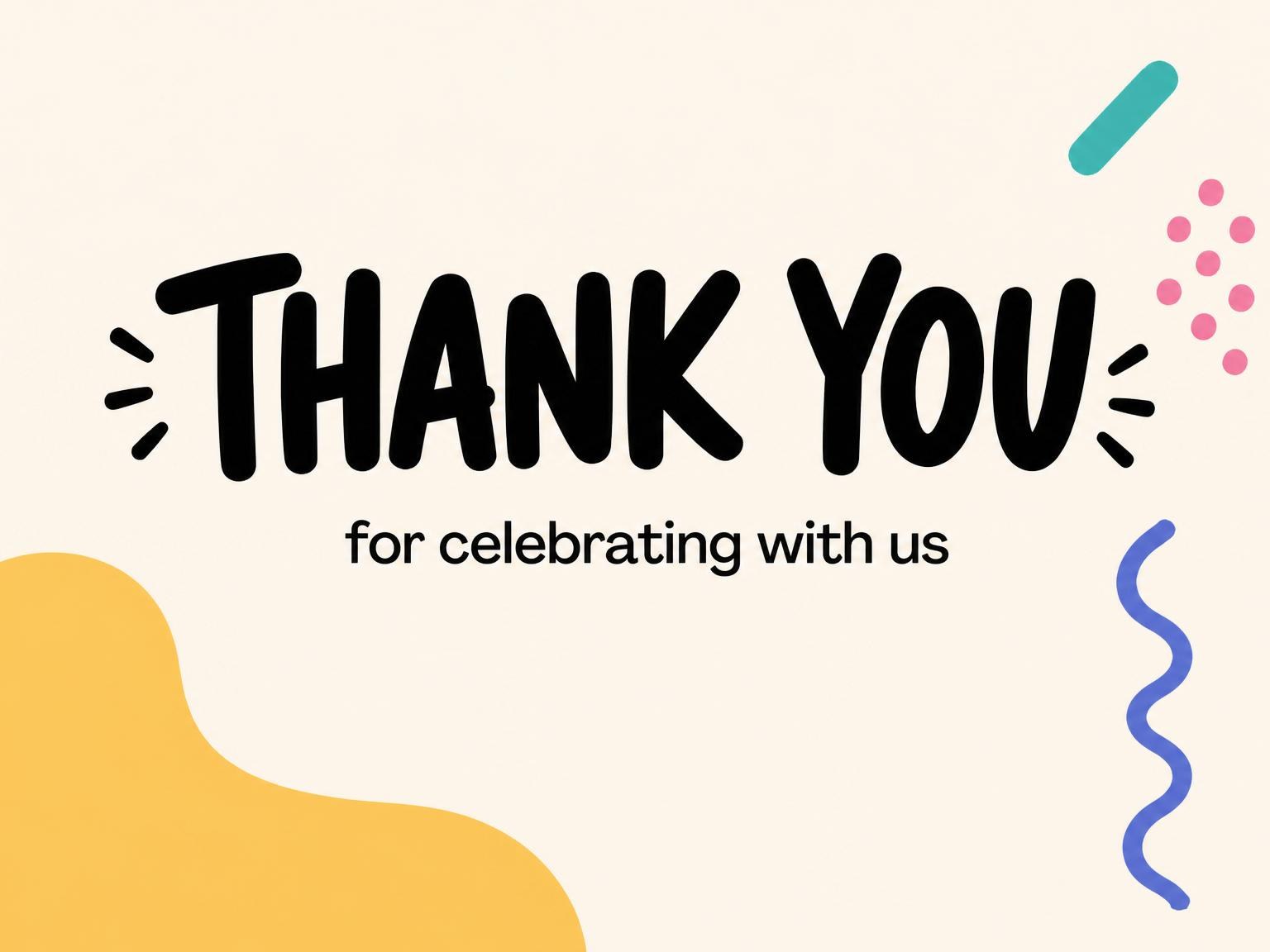 The matching thank-you card for the Memphis Geometric 25th Birthday Party invitation