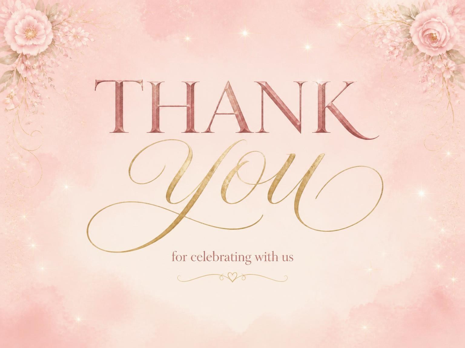 The matching thank-you card for the Glam Pink 18th Birthday Glow invitation