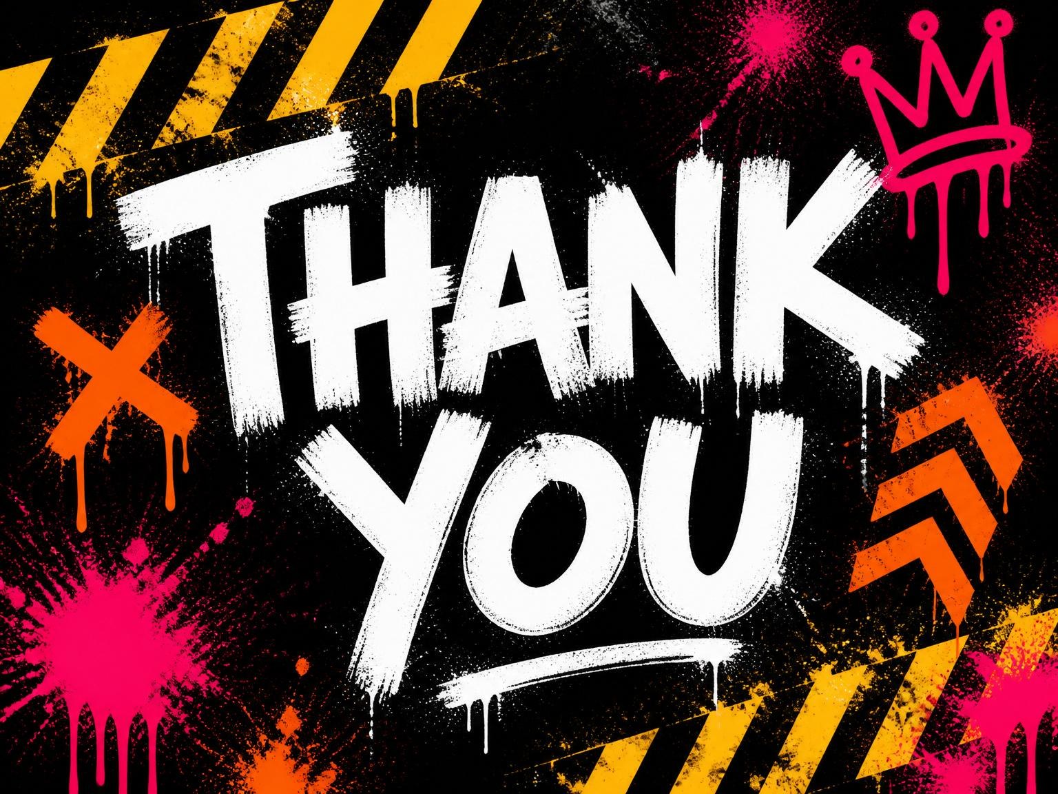 The matching thank-you card for the Neon Caution Tape 5th Birthday Invitation invitation