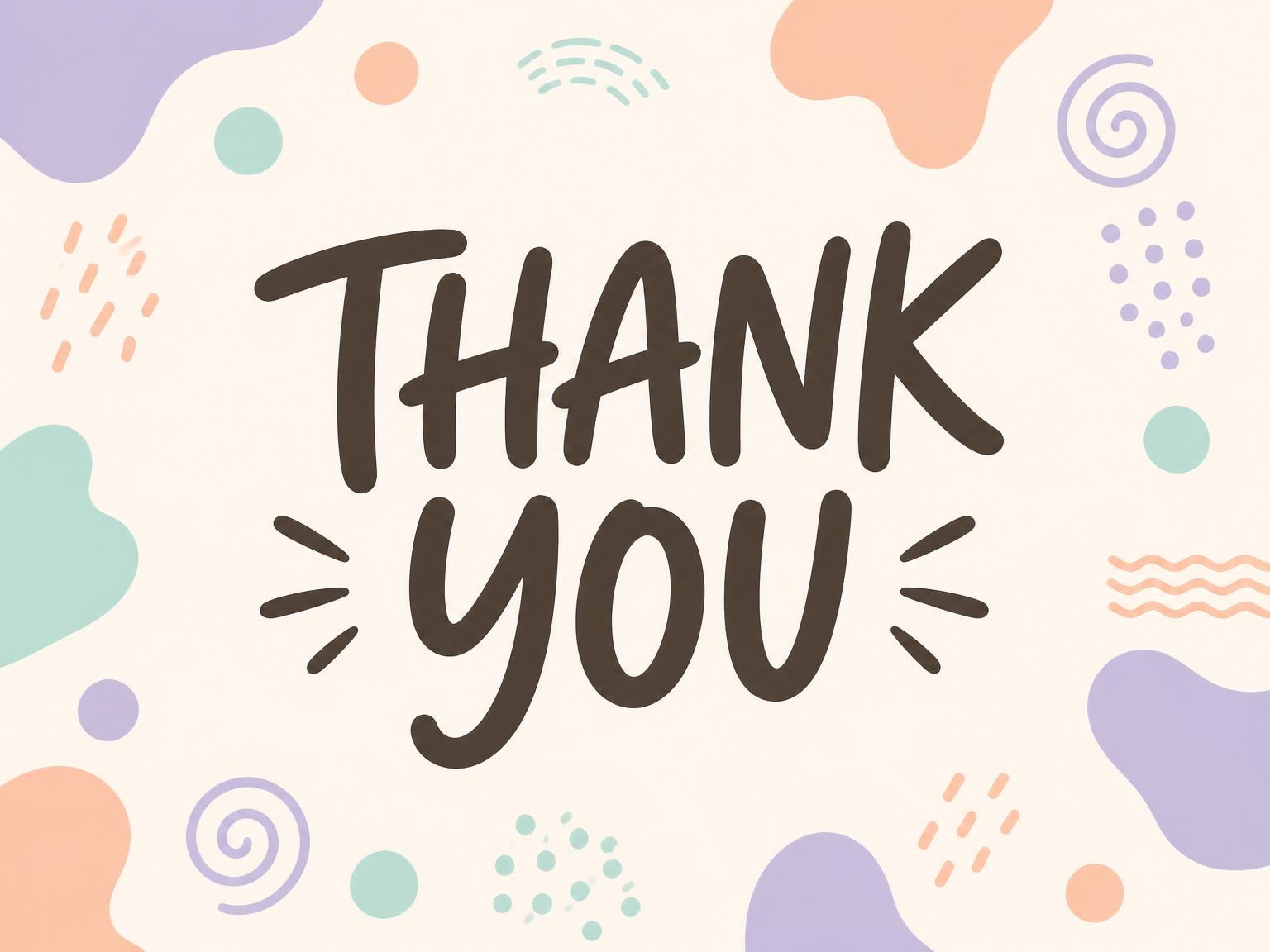 The matching thank-you card for the Pastel Abstract Pattern 13th Birthday invitation